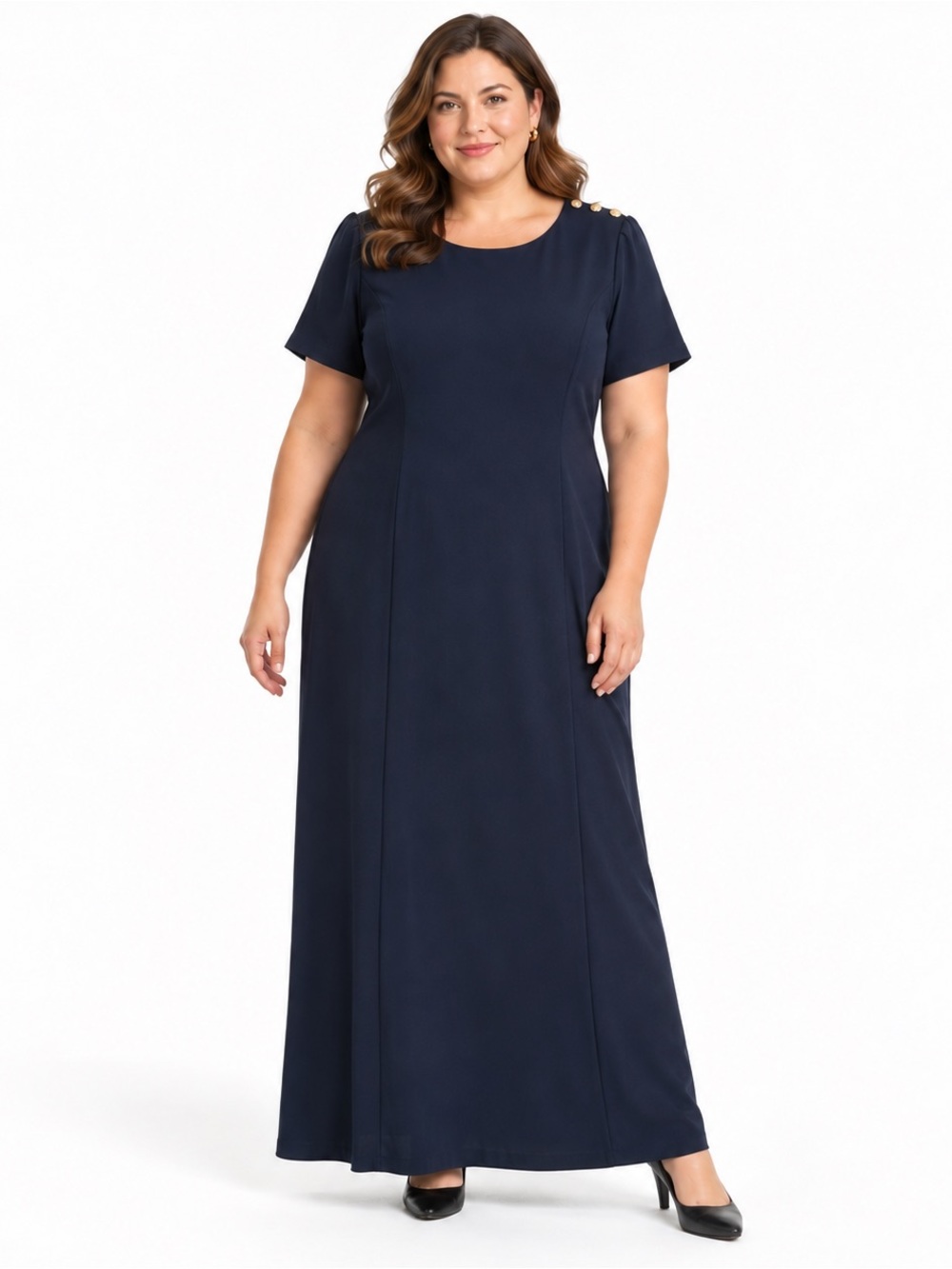 Talbots Vintage 90s Navy Maxi Dress 20 Modest Corporate Chic Office Career